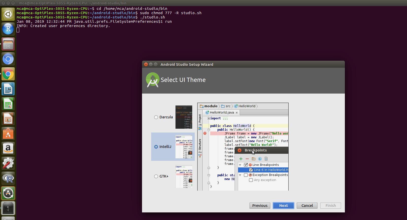 how to install android studio in ubuntu or command to install android studio in ubuntu