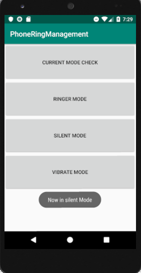 Android Application To Set Silent Mode, Ringer Mode and Vibrate Mode